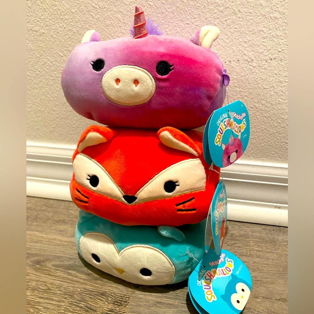 Set of 3 stackable squishmallows